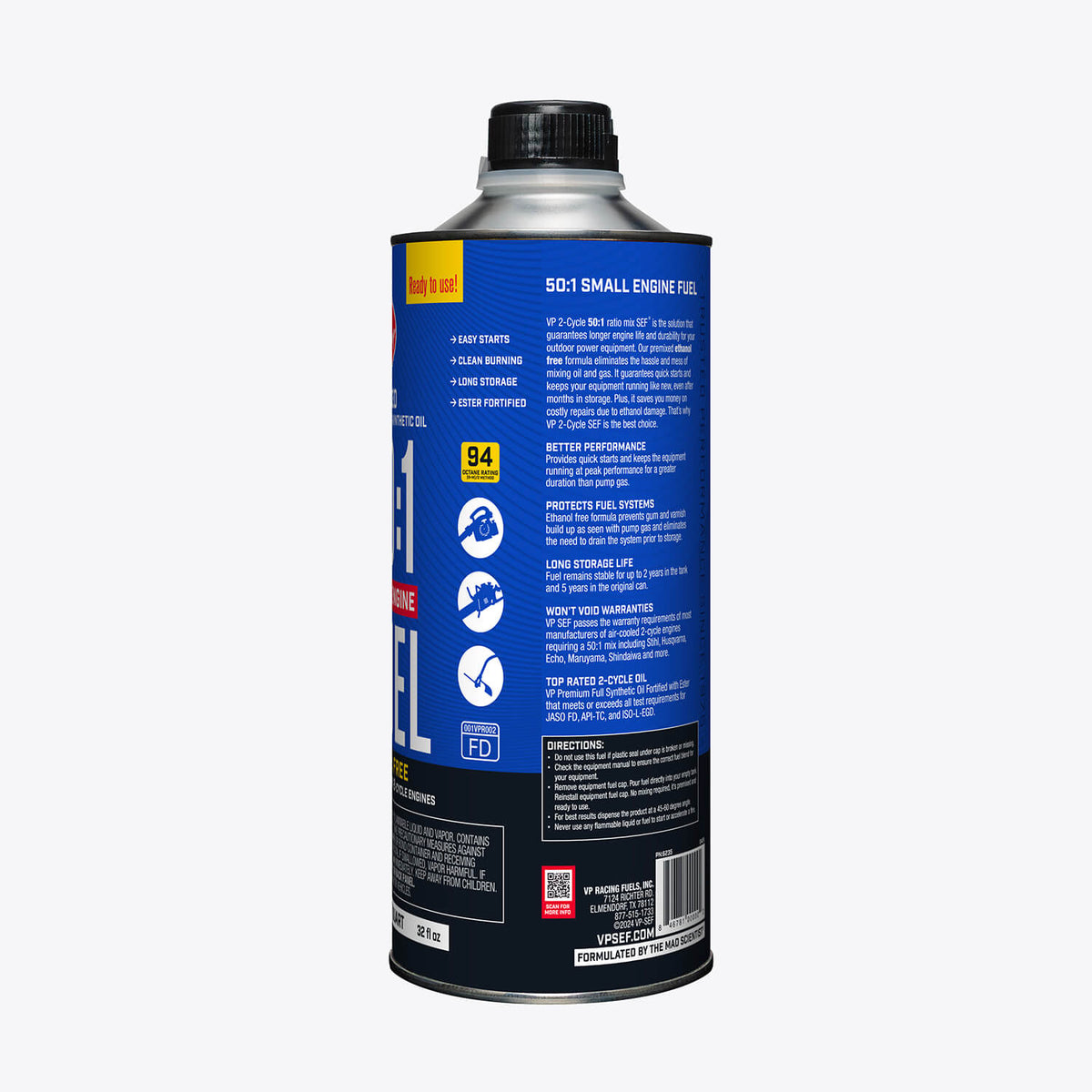 VP Racing 50:1 Fuel Mix: Premixed Ethanol-Free 94 Octane-4