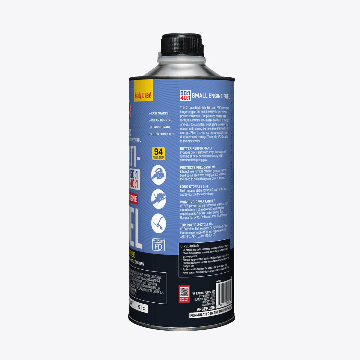 VP Racing Multi-Mix 40:1 - 50:1 Premixed Fuel for 2-Cycle Engines-3